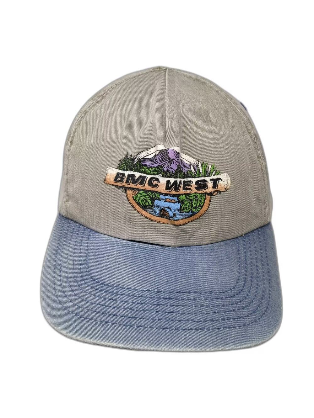 Hoxer BMC West 5 Panel Hat Gray Blue Mountain Embroidered Adjustable One Size